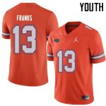 Youth Florida Gators #13 Feleipe Franks NCAA Jordan Brand Orange Authentic Stitched College Football Jersey FSP1062KH